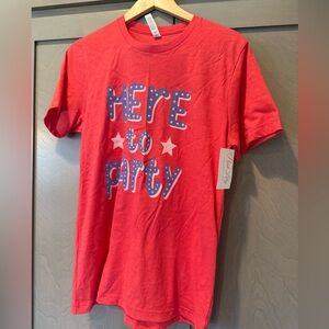 Pink Lily Red Tee with Star Graphic